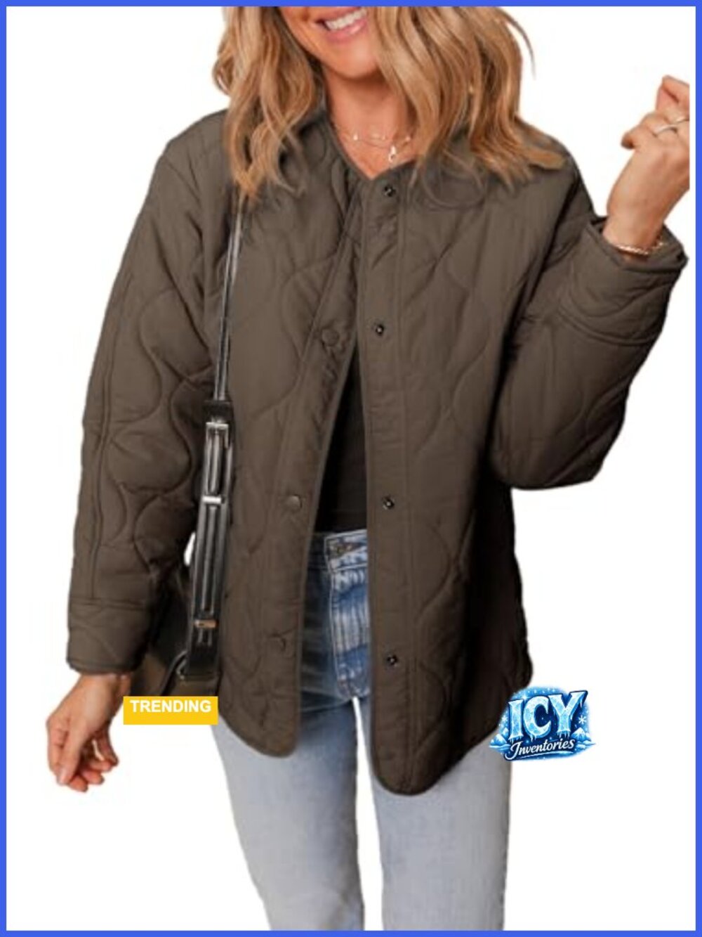 Dokotoo Womens Lightweight Quilted Puffer Jacket Button Down Coat Pockets